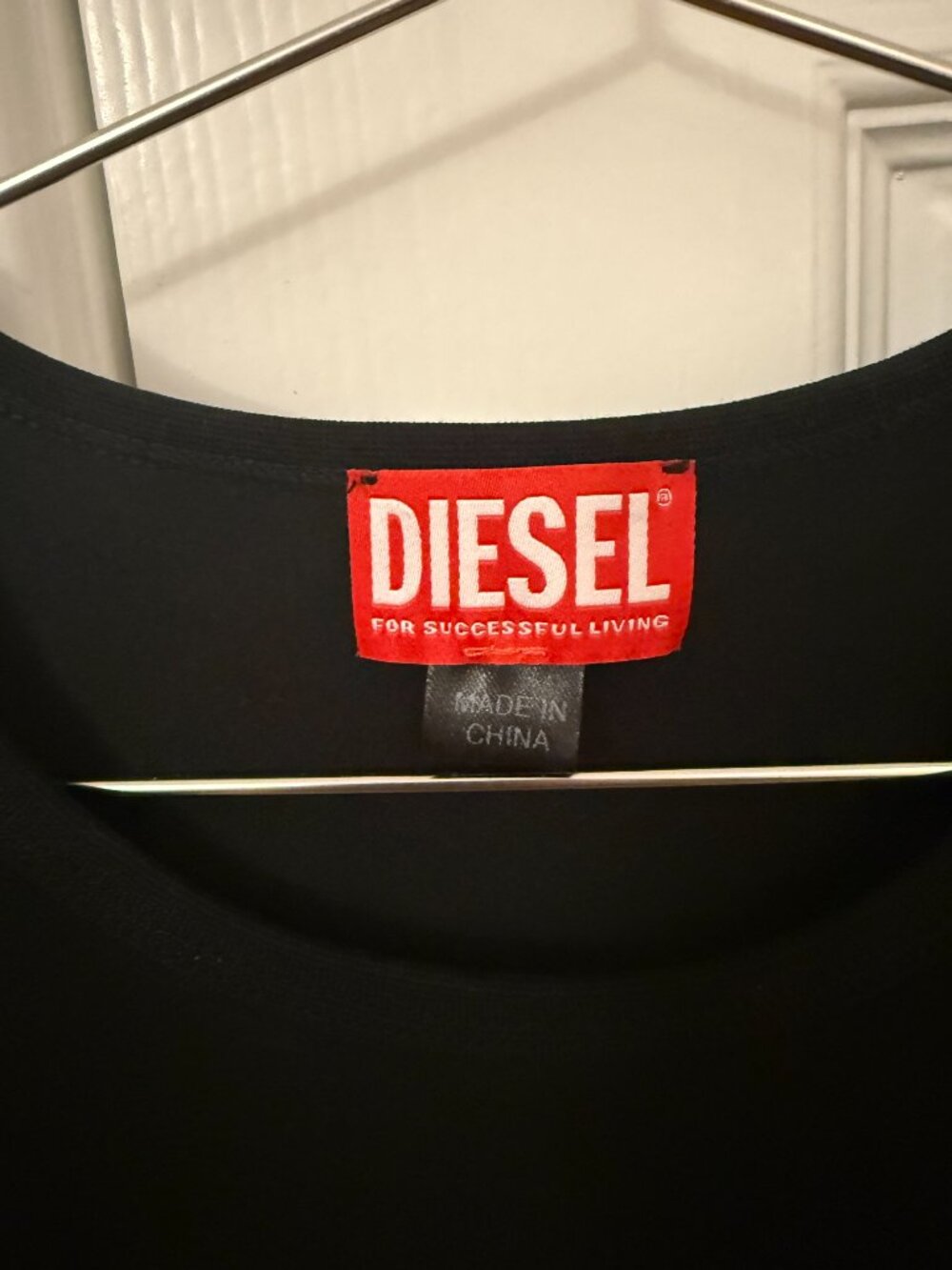 Diesel T-Angie Cutout top with oval D logo (Black, size L) - Picture 7 of 10